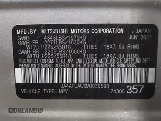 2021 Mitsubishi Outlander ES z VIN JA4APUAU0MU030598, wystawiony jako IAAI lot #40512460 z przebiegiem 52 666 mil mil oraz . Historia ofert i sprzedaży dostępna na DreamBid. Obrazek 9.