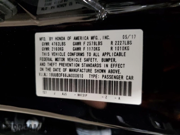 2018 Acura TLX w/A-SPEC Pkg with VIN 19UUB3F66JA000610, listed as a Copart auction lot 52499785 with 79,719 mi miles and Salvage Title. Bid and sale history available at carsss.com. Image 12.