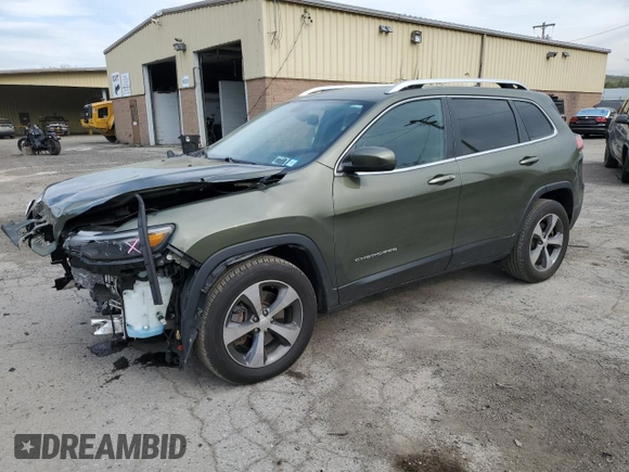 2019 Jeep Cherokee Limited with VIN 1C4PJMDX8KD276500, listed as a Copart auction lot 54837115 with 61,974 mi miles and Salvage Title. Bid and sale history available at carsss.com. Image 1.