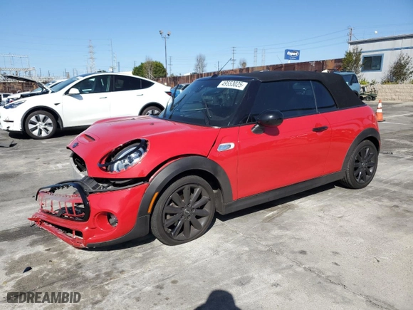 2019 MINI Convertible Cooper S with VIN WMWWG9C53K3E40071, listed as a Copart auction lot 49553025 with 61,089 mi miles and Salvage Title. Bid and sale history available at carsss.com. Image 1.