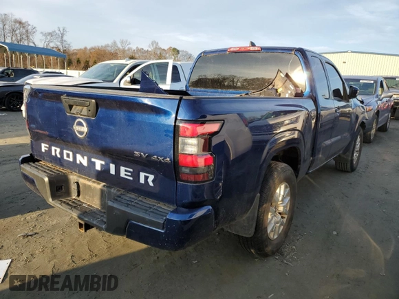 2022 Nissan Frontier SV with VIN 1N6ED1CM2NN684636, listed as a Copart auction lot 85599764 with 41,408 mi miles and Salvage title. Bid and sale history available at DreamBid. Image 3.