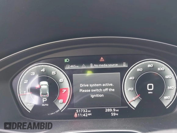 2021 Audi Q5 Premium Plus with VIN WA1BAAFY5M2010794, listed as a IAAI auction lot 41697512 with 51,732 mi miles and . Bid and sale history available at DreamBid. Image 7.