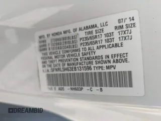 2014 Honda Odyssey EX-L with VIN 5FNRL5H63EB131596, listed as a IAAI auction lot 42402427 with 106,156 mi miles and . Bid and sale history available at DreamBid. Image 9.