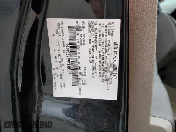 2009 Ford Focus SE z VIN 1FAHP35N69W138629, wystawiony jako Copart lot #58012605 z przebiegiem 155 557 mil mil oraz Szkoda całkowita • Salvage title. Historia ofert i sprzedaży dostępna na DreamBid. Obrazek 12.