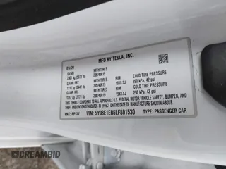 2020 Tesla Model 3 Long Range with VIN 5YJ3E1EB5LF801530, listed as a IAAI auction lot 41682050 with 65,743 mi miles. Bid and sale history available at carsss.com. Image 9.