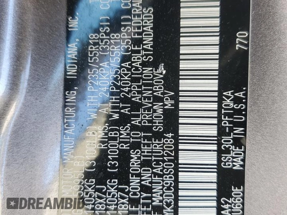 2011 Toyota Sienna XLE AAS with VIN 5TDYK3DC9BS012084, listed as a Copart auction lot 53740365 with 141,440 mi miles and Salvage Title. Bid and sale history available at DreamBid. Image 13.