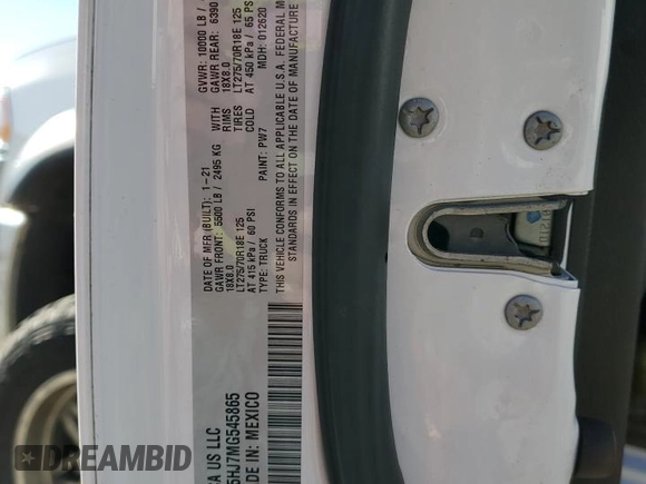 2021 Ram 2500 Tradesman with VIN 3C6UR5HJ7MG545865, listed as a Copart auction lot 77046894 with 40,668 mi miles and Salvage title. Bid and sale history available at DreamBid. Image 10.