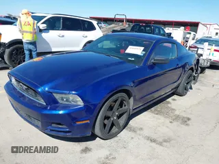 2014 Ford Mustang V6 with VIN 1ZVBP8AM8E5318735, listed as a IAAI auction lot 41848924 with 112,420 mi miles. Bid and sale history available at carsss.com. Image 2.