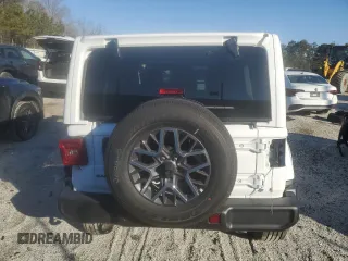 2025 Jeep Wrangler Sahara with VIN 1C4PJXENXSW500496, listed as a Copart auction lot 41934515 with 6,265 mi miles and Salvage Title. Bid and sale history available at DreamBid. Image 6.