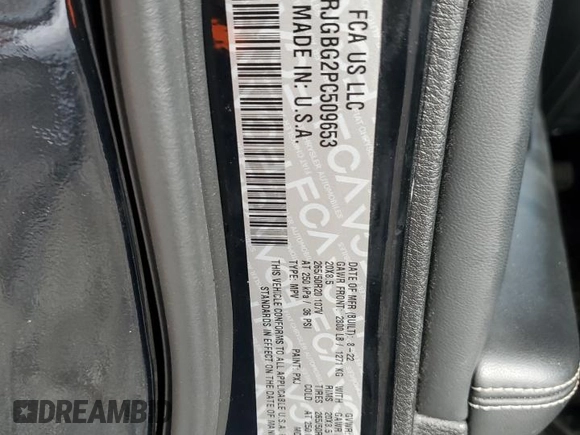 2023 Jeep Grand Cherokee Limited with VIN 1C4RJGBG2PC509653, listed as a Copart auction lot 85526294 with 32,662 mi miles and Salvage title. Bid and sale history available at DreamBid. Image 13.