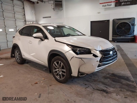 2015 Lexus NX 300h with VIN JTJBJRBZ6F2020771, listed as a IAAI auction lot 41375403 with 147083 miles. Bid and sale history available at carsss.com. Image 1.