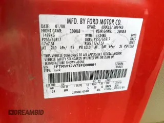2008 Ford F-150 XL с VIN 1FTRW12W78FB08881, выставлен на аукционе Copart как лот 55339865 с пробегом 174 314 миль миль и Чистый • Clean title. История ставок и продаж доступна на DreamBid. Изображение 12.