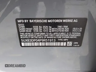 2023 BMW X3 M40i with VIN 5UX83DP04P9R51913, listed as a IAAI auction lot 41628309 with 23,681 mi miles and . Bid and sale history available at DreamBid. Image 9.