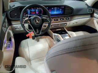 2025 Mercedes-Benz GLE 450 with VIN 4JGFB5KBXSB385683, listed as a Copart auction lot 53837845 with 1,377 mi miles and Salvage title. Bid and sale history available at DreamBid. Image 8.