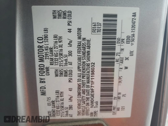 2015 Ford Transit Connect XLT с VIN NM0GE9F71F1198032, выставлен на аукционе Copart как лот 62176155 с пробегом 193 631 миль миль и Чистый • Clean title. История ставок и продаж доступна на DreamBid. Изображение 13.