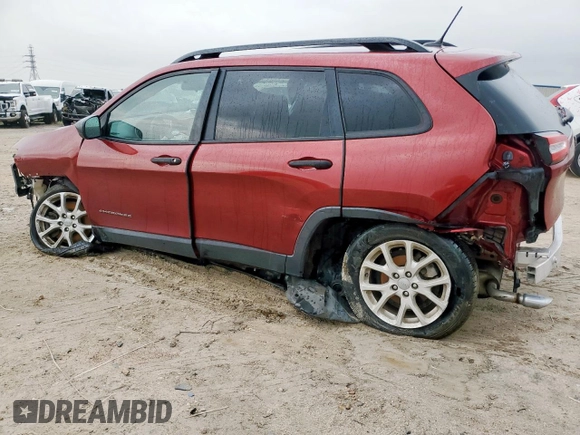 2016 Jeep Cherokee Sport with VIN 1C4PJLAB7GW347846, listed as a Copart auction lot 58620435 with 92,612 mi miles and Salvage title. Bid and sale history available at DreamBid. Image 2.