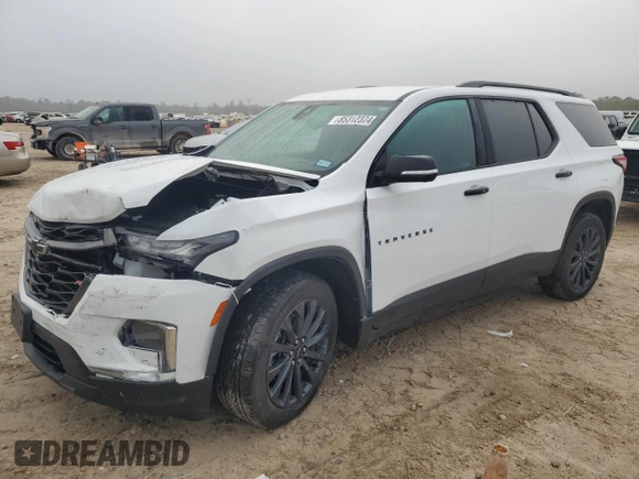 2023 Chevrolet Traverse RS with VIN 1GNERJKWXPJ280265, listed as a Copart auction lot 85312374 with 17,597 mi miles and Salvage Title. Bid and sale history available at carsss.com. Image 1.