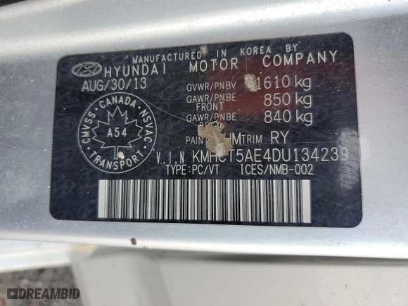 2013 Hyundai Accent GL with VIN KMHCT5AE4DU134239, listed as a Copart auction lot 51805845 with 226,729 mi miles and Clean Title. Bid and sale history available at carsss.com. Image 13.