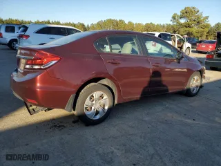 2013 Honda Civic Sdn LX with VIN 19XFB2F51DE057985, listed as a Copart auction lot 88550975 with 0 mi miles and Salvage Title. Bid and sale history available at carsss.com. Image 3.