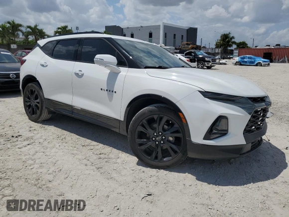 2019 Chevrolet Blazer RS with VIN 3GNKBJRS5KS700855, listed as a Copart auction lot 52548305 with 66,540 mi miles and Salvage title. Bid and sale history available at DreamBid. Image 4.