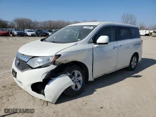 2013 Nissan Quest SV with VIN JN8AE2KP6D9063914, listed as a Copart auction lot 47398685 with 130,903 mi miles and Salvage Title. Bid and sale history available at carsss.com. Image 1.