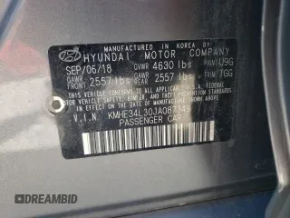 2018 Hyundai Sonata Hybrid Limited with VIN KMHE34L30JA087349, listed as a Copart auction lot 50045715 with 80,566 mi miles and Salvage Title. Bid and sale history available at carsss.com. Image 12.