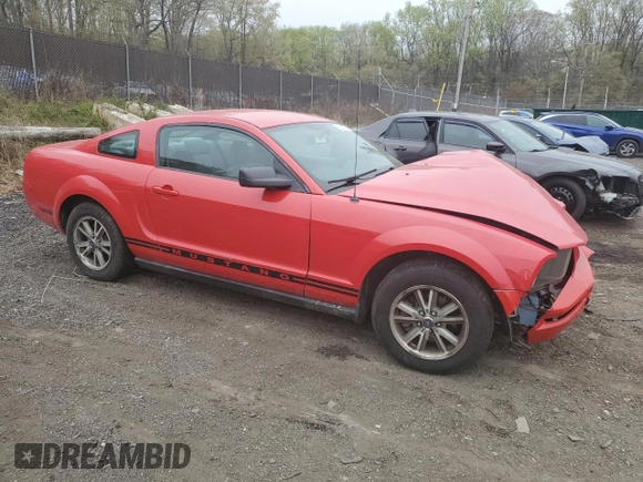 2005 Ford Mustang Deluxe with VIN 1ZVFT80N855115559, listed as a Copart auction lot 52287755 with 0 mi miles and Salvage Title. Bid and sale history available at carsss.com. Image 4.