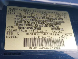 2011 Nissan Versa 1.8 S with VIN 3N1BC1APXBL395928, listed as a IAAI auction lot 41544503 with 229,242 mi miles. Bid and sale history available at carsss.com. Image 9.
