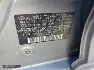 2020 Hyundai Elantra SE with VIN KMHD74LFXLU943980, listed as a Copart auction lot 43456725 with 90,593 mi miles and Salvage Title. Bid and sale history available at carsss.com. Image 12.