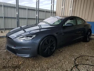 2023 Tesla Model S with VIN 5YJSA1E53PF512430, listed as a Copart auction lot 48211945 with 0 mi miles and Salvage Title. Bid and sale history available at carsss.com. Image 1.