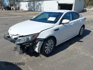 2015 Kia Optima LX with VIN KNAGM4A72F5616233, listed as a IAAI auction lot 41824232 with 163,006 mi miles. Bid and sale history available at carsss.com. Image 17.