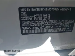 2021 BMW 2 Series 228i with VIN WBA53AK07M7J56451, listed as a IAAI auction lot 42292353 with 26,584 mi miles and . Bid and sale history available at DreamBid. Image 9.