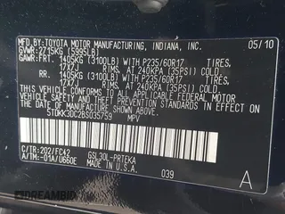 2011 Toyota Sienna LE AAS с VIN 5TDKK3DC2BS035759, выставлен на аукционе IAAI как лот 42331797 с пробегом 86 302 миль миль и . История ставок и продаж доступна на DreamBid. Изображение 9.