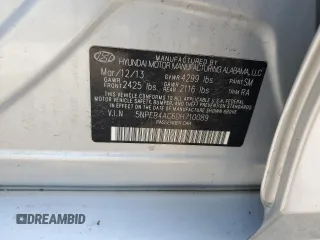2013 Hyundai Sonata GLS z VIN 5NPEB4AC6DH710089, wystawiony jako Copart lot #58820215 z przebiegiem 111 475 mil mil oraz Czysty tytuł • Clean title. Historia ofert i sprzedaży dostępna na DreamBid. Obrazek 12.