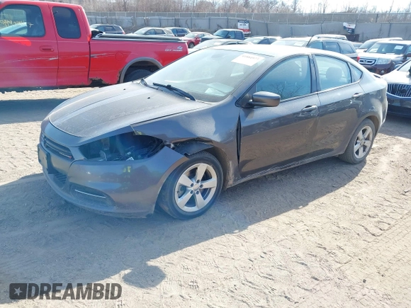 2016 Dodge Dart SXT with VIN 1C3CDFBB9GD605399, listed as a IAAI auction lot 41884977 with 164,833 mi miles. Bid and sale history available at carsss.com. Image 2.