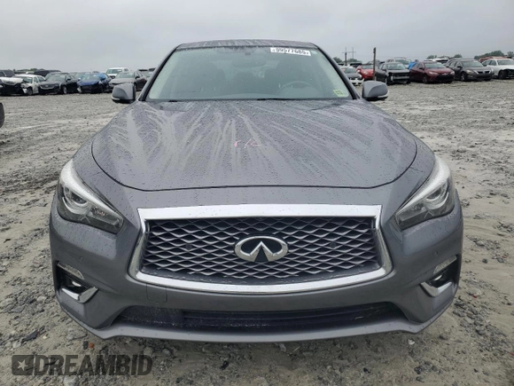 2021 Infiniti Q50 Luxe with VIN JN1EV7BP3MM702065, listed as a Copart auction lot 59577685 with 75,570 mi miles and Salvage title. Bid and sale history available at DreamBid. Image 5.