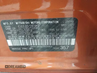 2020 Mitsubishi Outlander ES z VIN JA4AP3AU9LU028969, wystawiony jako IAAI lot #42503716 z przebiegiem 67 234 mil mil oraz . Historia ofert i sprzedaży dostępna na DreamBid. Obrazek 9.