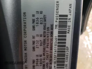 2010 Mazda 3 i SV with VIN JM1BL1SF1A1183461, listed as a Copart auction lot 49660375 with 88,446 mi miles and Salvage Title. Bid and sale history available at DreamBid. Image 13.