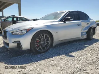 2019 Infiniti Q50 RED SPORT 400 with VIN JN1FV7AP5KM760097, listed as a Copart auction lot 49042405 with 21,056 mi miles and Non Repairable. Bid and sale history available at carsss.com. Image 1.