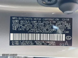 2019 Lexus UX with VIN JTHY3JBH7K2006547, listed as a IAAI auction lot 41989840 with 45,758 mi miles. Bid and sale history available at carsss.com. Image 9.