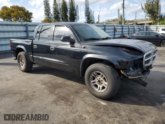 2004 Dodge Dakota Sport with VIN 1D7HL38K94S627992, listed as a Copart auction lot 45193165 with 189,811 mi miles and Salvage Title. Bid and sale history available at carsss.com. Image 4.