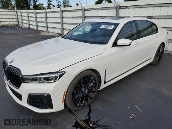 2022 BMW 7 Series 740i with VIN WBA7T2C02NCK12866, listed as a Copart auction lot 65695382 with 3,299 mi miles. Bid and sale history available at carsss.com. Image 2.