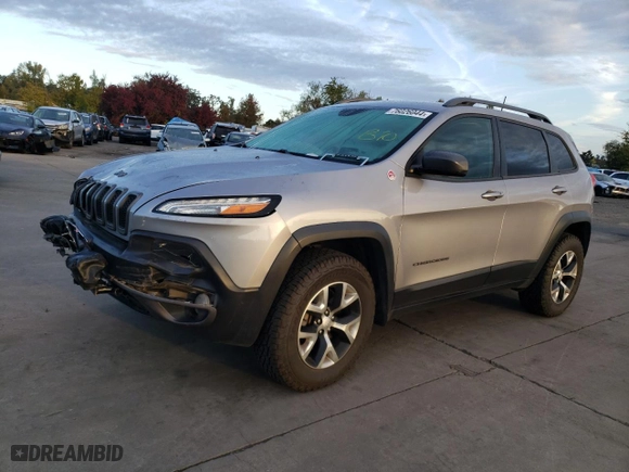 2018 Jeep Cherokee Trailhawk with VIN 1C4PJMBXXJD549650, listed as a Copart auction lot 76026044 with 0 mi miles and Salvage Title. Bid and sale history available at carsss.com. Image 1.