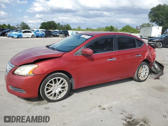 2013 Nissan Sentra SV with VIN 3N1AB7AP7DL665444, listed as a Copart auction lot 52626245 with 139,353 mi miles and Salvage Title. Bid and sale history available at carsss.com. Image 1.