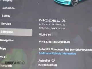 2022 Tesla Model 3 Long Range with VIN 5YJ3E1EB0NF129945, listed as a IAAI auction lot 41965531 with 59,162 mi miles and . Bid and sale history available at DreamBid. Image 15.