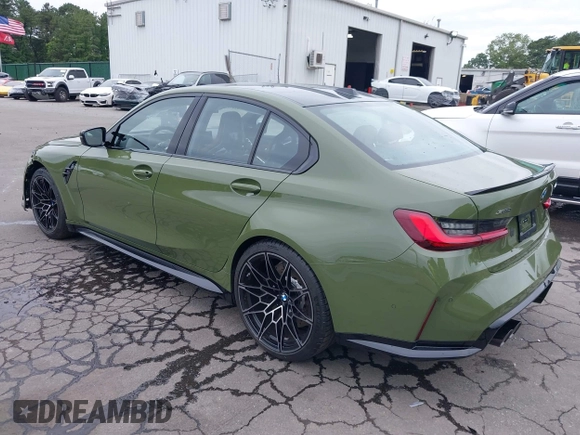 2025 BMW M3 Competition xDrive with VIN WBS33HJ01SFV12263, listed as a IAAI auction lot 42571639 with 187 mi miles and . Bid and sale history available at DreamBid. Image 3.