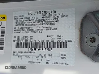 2020 Ford Mustang EcoBoost with VIN 1FA6P8TH9L5132788, listed as a IAAI auction lot 42246736 with 86,321 mi miles and . Bid and sale history available at DreamBid. Image 9.