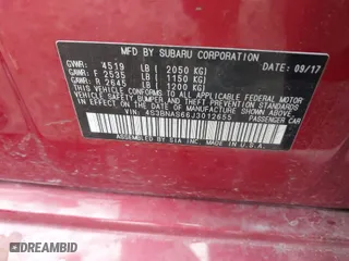 2018 Subaru Legacy Sport with VIN 4S3BNAS66J3012655, listed as a IAAI auction lot 41135266 with 1 mi miles. Bid and sale history available at carsss.com. Image 9.