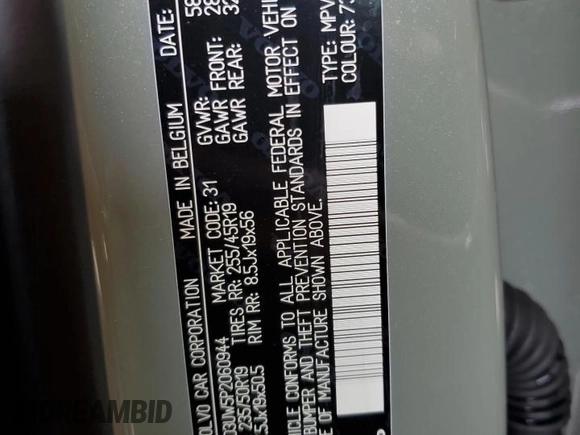 2023 Volvo XC40 Plus с VIN YV4ED3UW5P2060944, выставлен на аукционе Copart как лот 68269834 с пробегом 13 400 миль миль и Списание • Salvage title. История ставок и продаж доступна на DreamBid. Изображение 13.