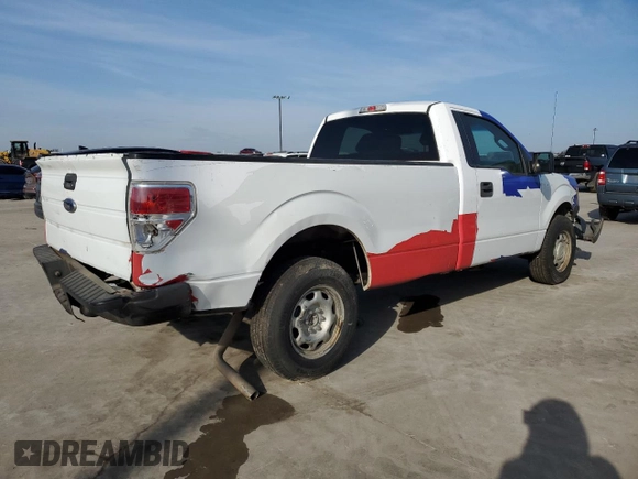 2014 Ford F-150 XL with VIN 1FTMF1CM2EKD70205, listed as a Copart auction lot 43963335 with 214,912 mi miles and Salvage title. Bid and sale history available at DreamBid. Image 3.